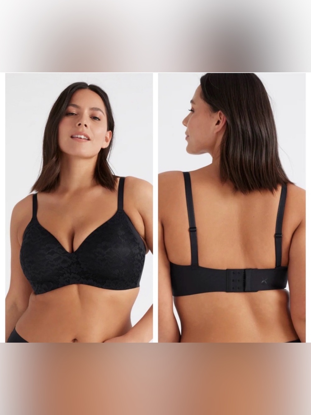 NWT Knix Wingwoman Lace Contour Wireless Bra Black Size 5 Size 38C, 38D, 40C
